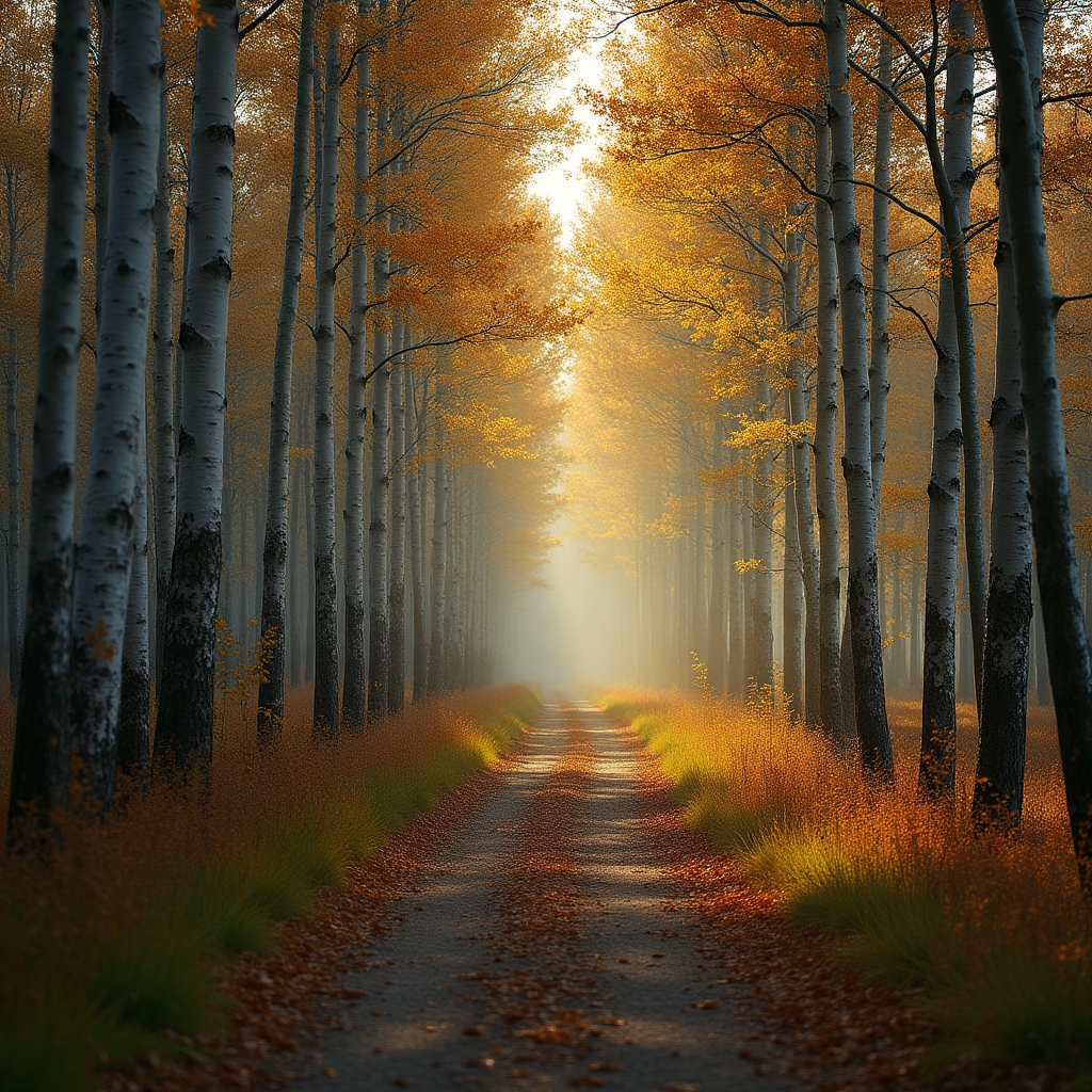 A sunlit path through a forest clearing symbolizing a new beginning and forward movement